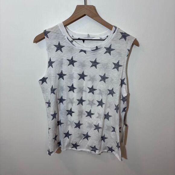Nation LTD NEW with tag navy star sleeveless shirt Size medium - Picture 1 of 9